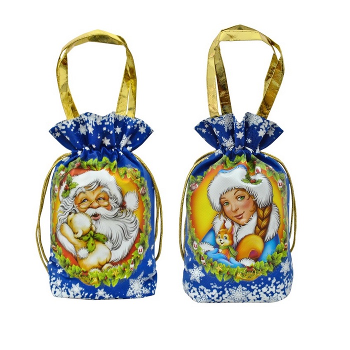 сладкий новогодний подарок Под. Мешочек Веселый Санта Синий (М0800С9032)